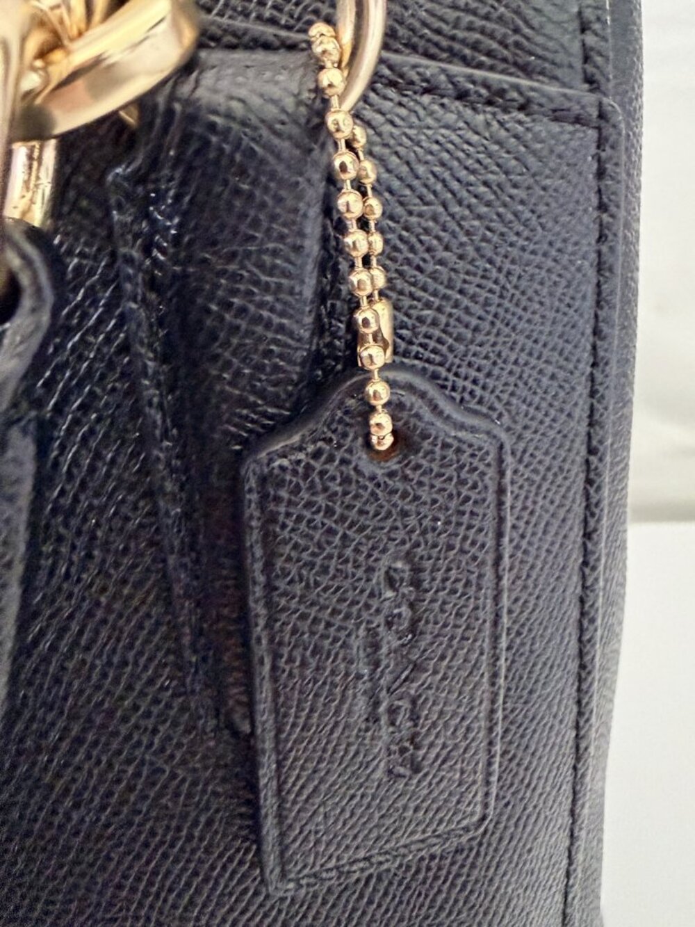 Coach Black Crossgrain Leather Minetta Crossbody Bag Satchel F67091 Gold - Picture 3 of 11